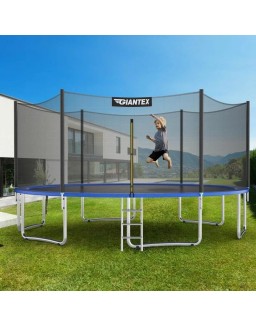 15Ft Outdoor Trampoline Combo with Enclosure Net and Spring Pad