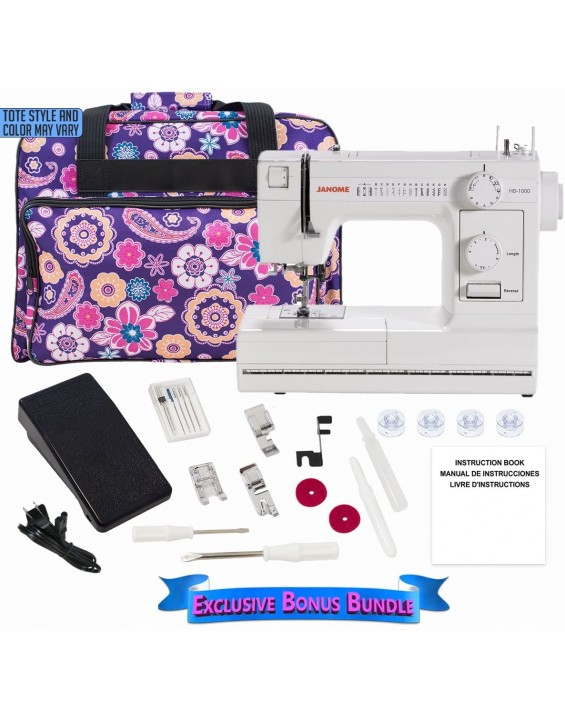 Janome HD1000 Heavy-Duty Sewing Machine with 14 Built-In Stitches